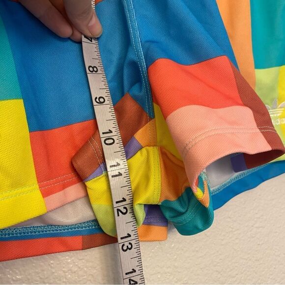 Adidas Surf Shorts Colorblock Patchwork bright bold rainbow colorful Women's M - Picture 10 of 13